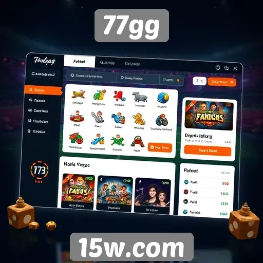 Interface do usuário do 77gg em destaque